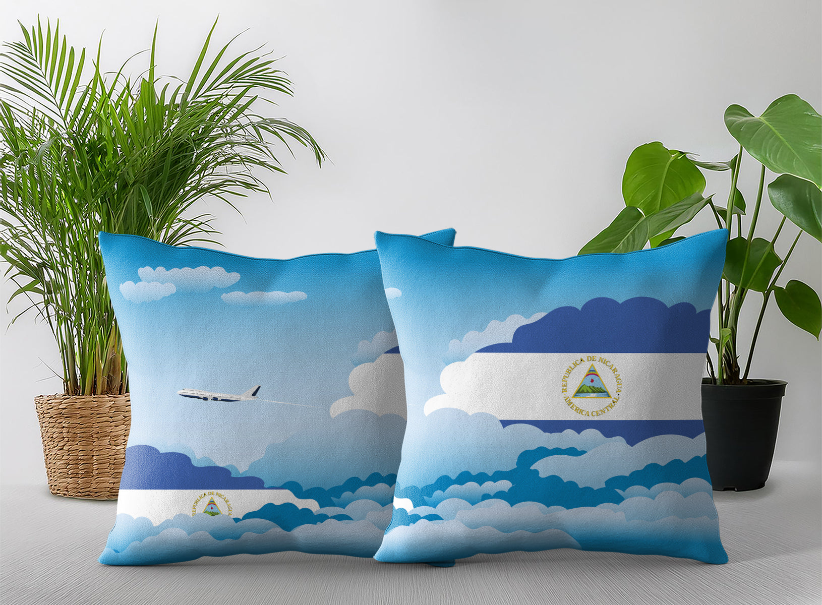 Nicaragua Day Clouds Pillow Case and Pillow Throw