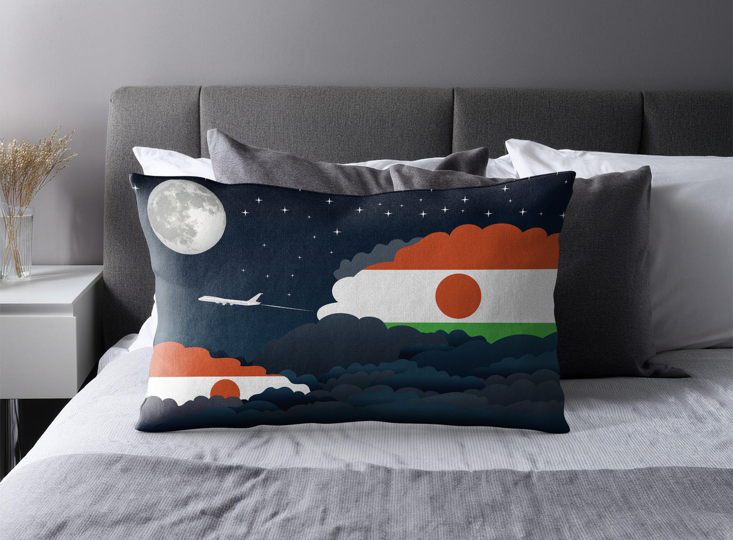 Niger Night Clouds Pillow Case and Pillow Throw