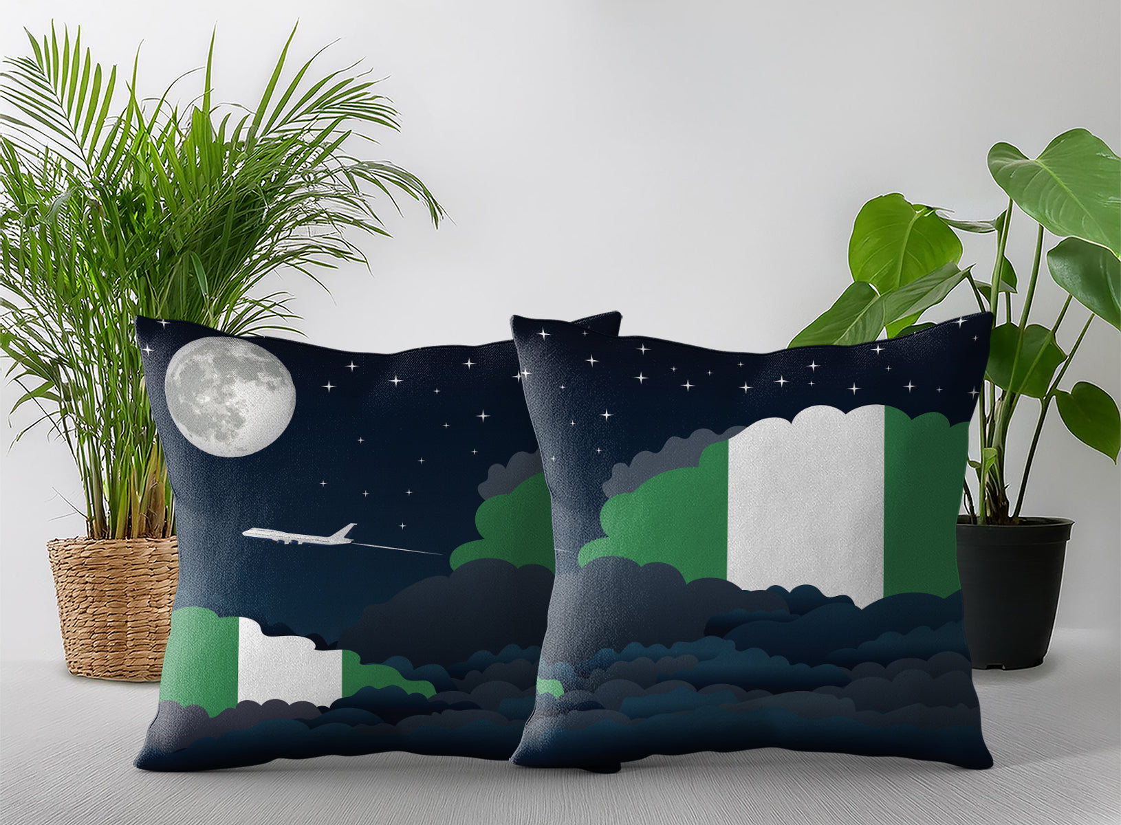 Nigeria Night Clouds Pillow Case and Pillow Throw