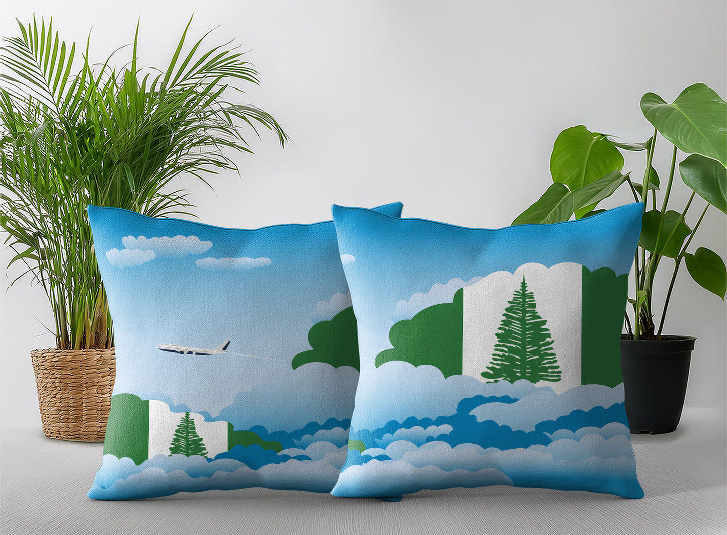 Norfolk Island Day Clouds Pillow Case and Pillow Throw
