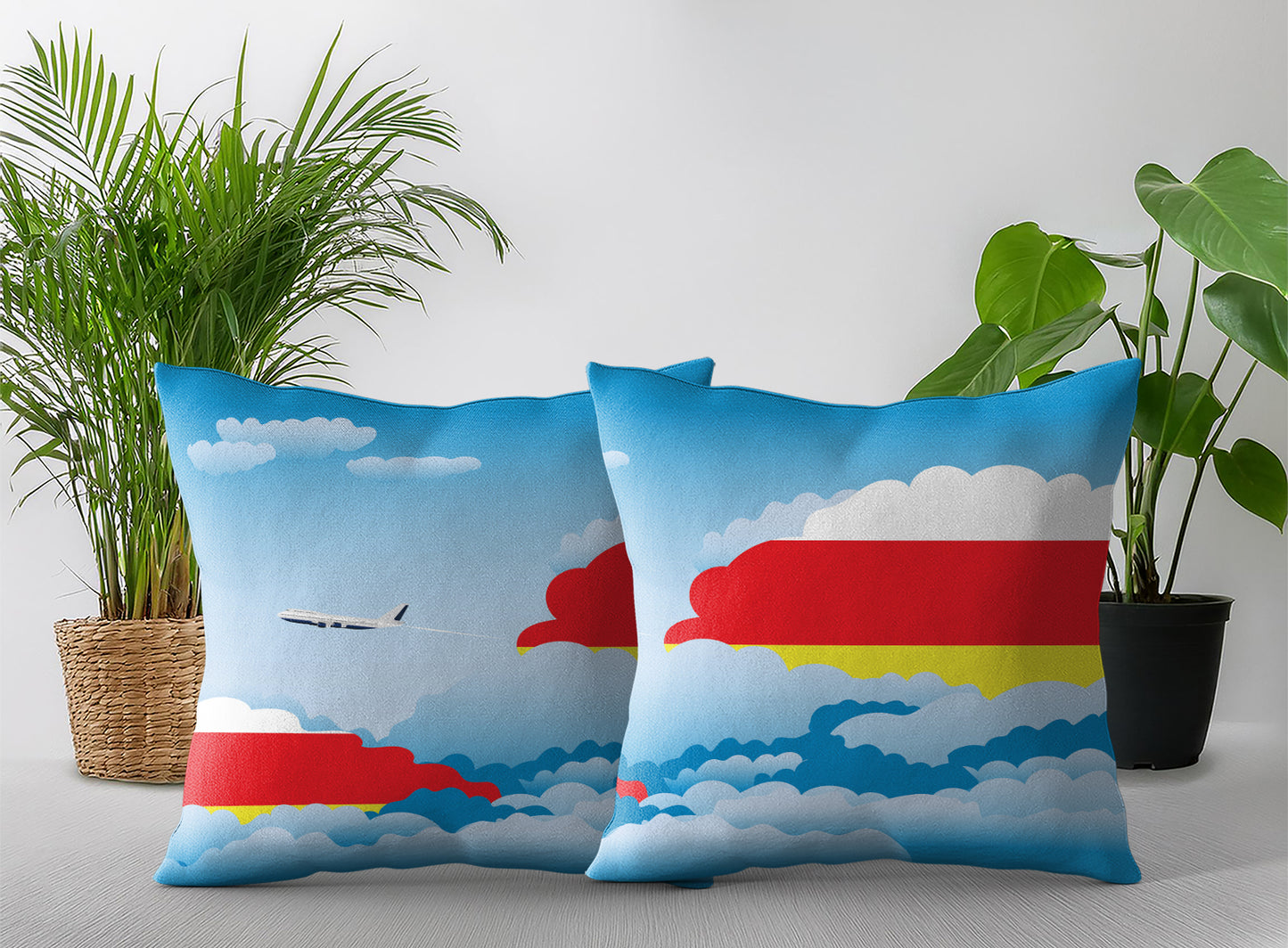 North Ossetia Day Clouds Pillow Case and Pillow Throw
