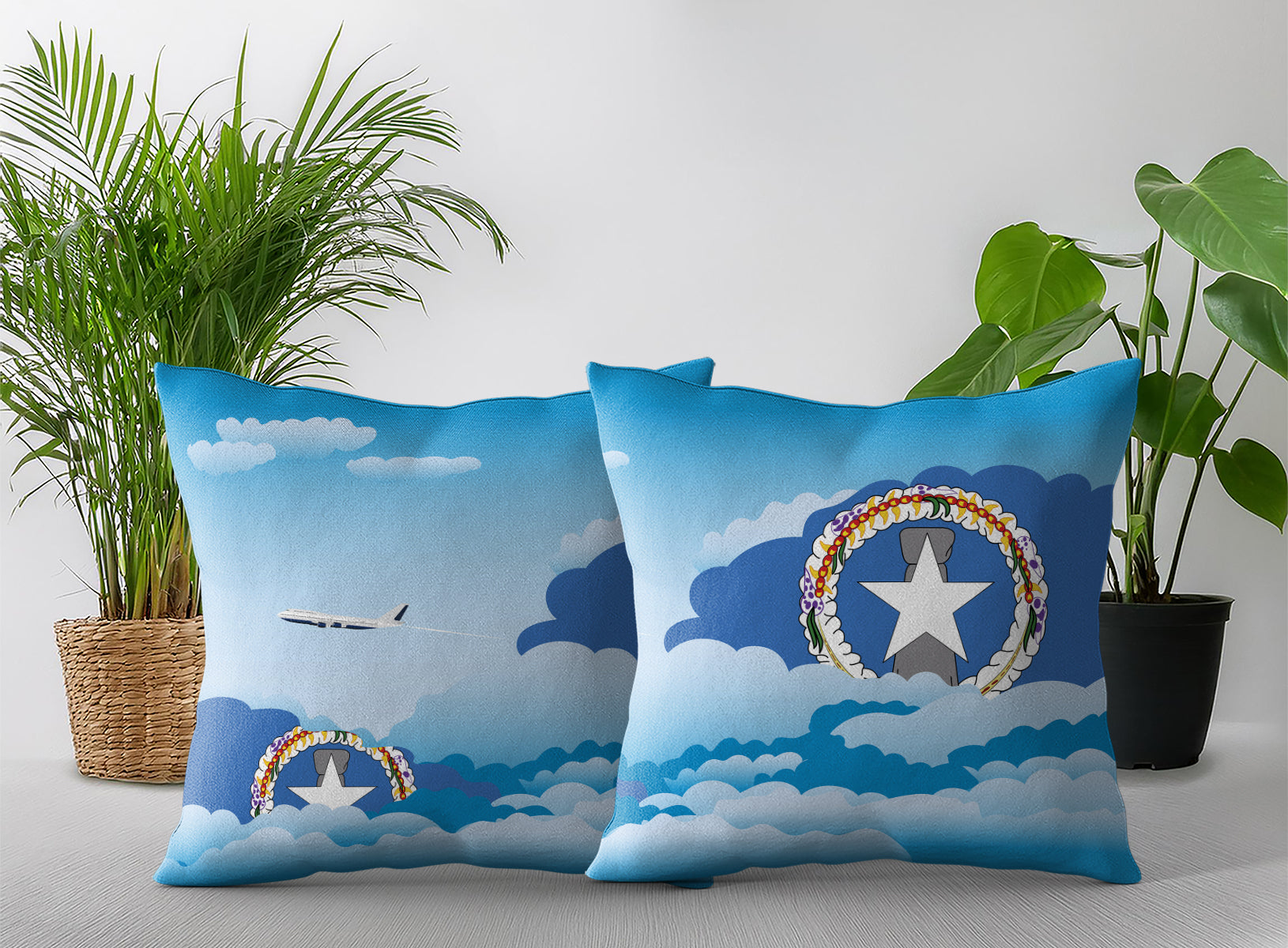 Northern Mariana Islands Day Clouds Pillow Case and Pillow Throw