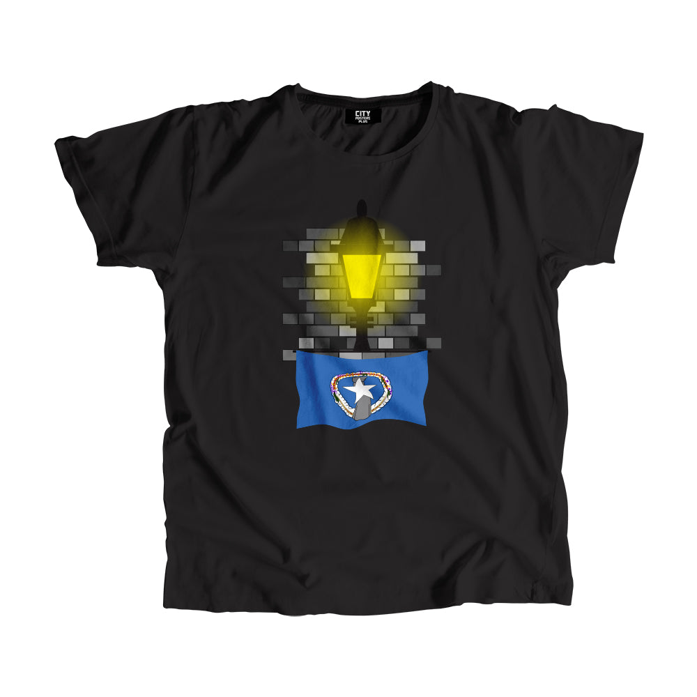 Northern Mariana Islands Street Lamp Bricks Men Unisex T-Shirt