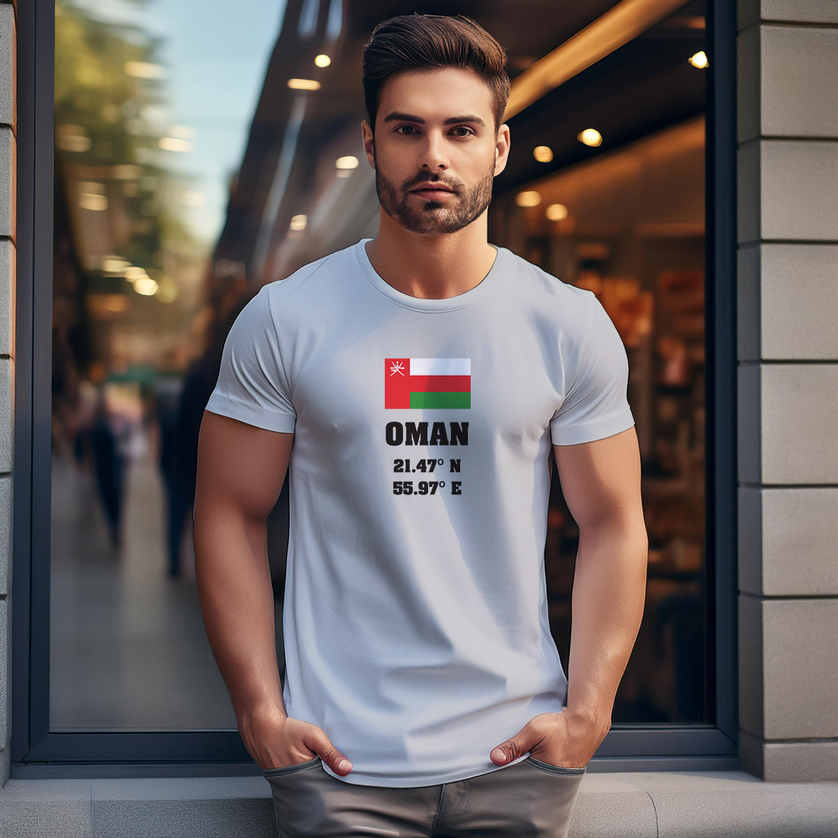 Oman Latitude Longitude Men Unisex T-Shirt