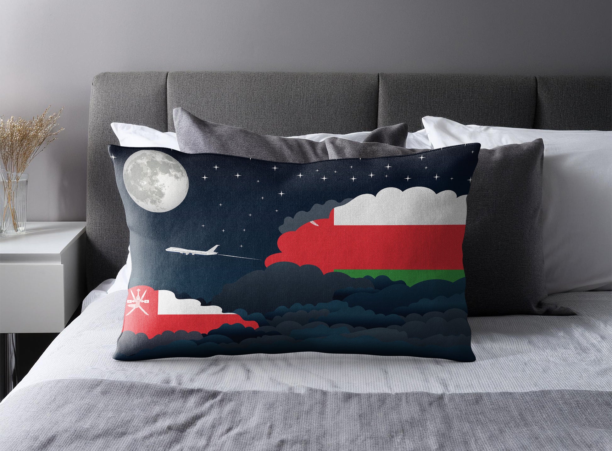 Oman Night Clouds Pillow Case and Pillow Throw