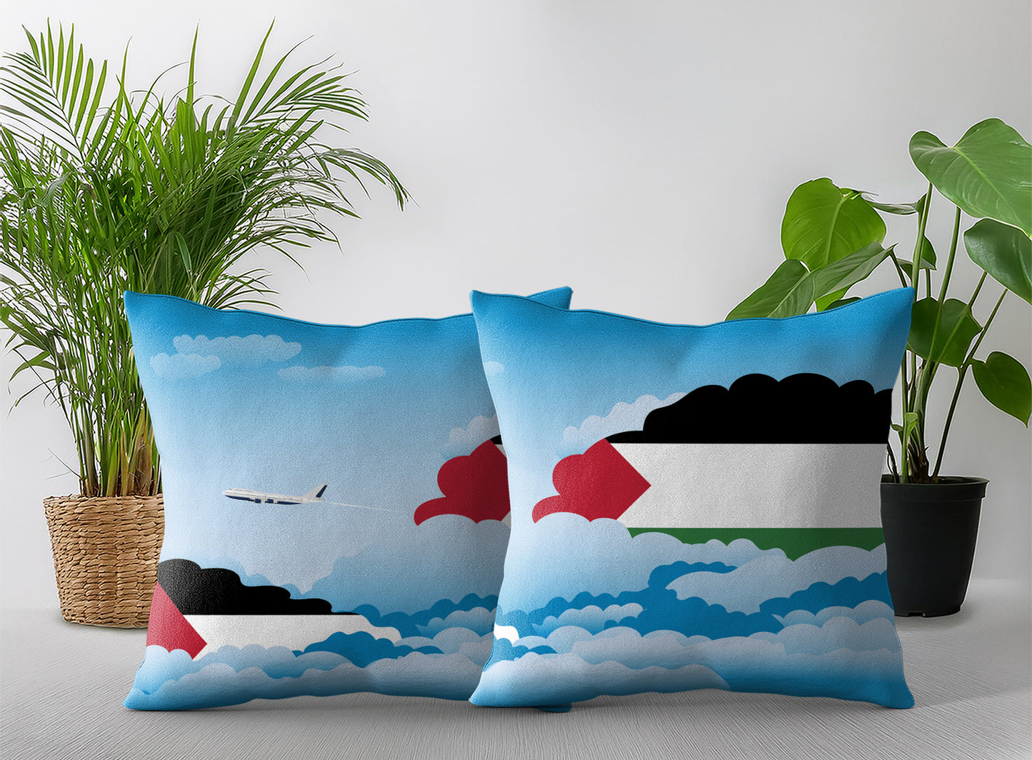 Palestine Day Clouds Pillow Case and Pillow Throw
