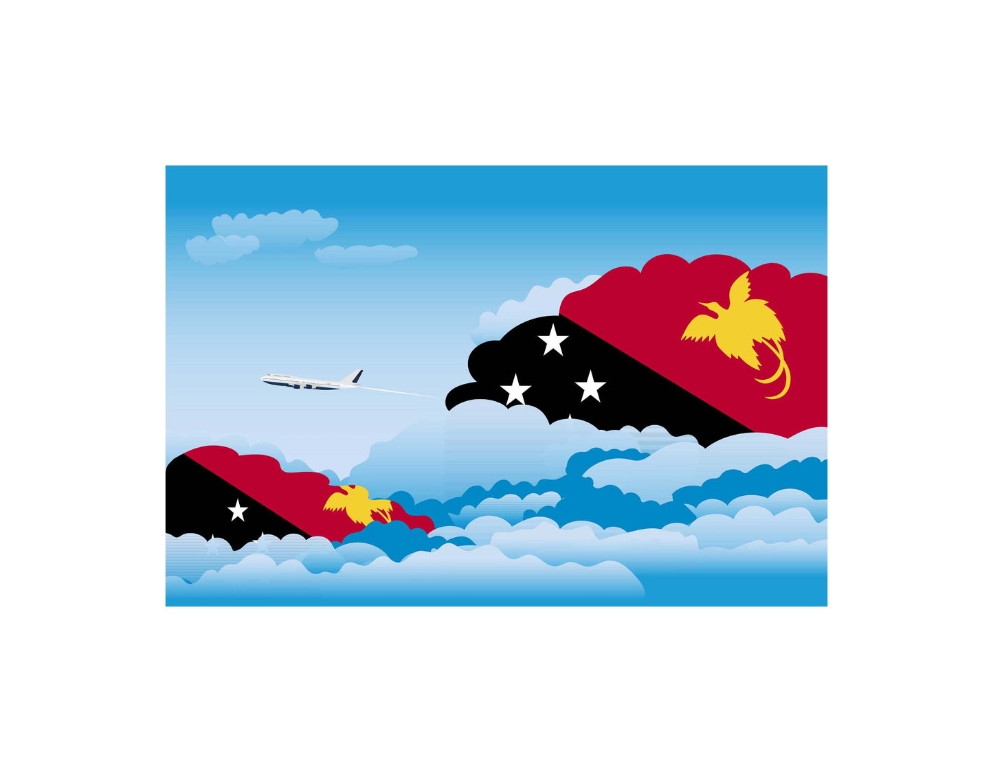 Papua New Guinea Day Clouds Blanket Throw