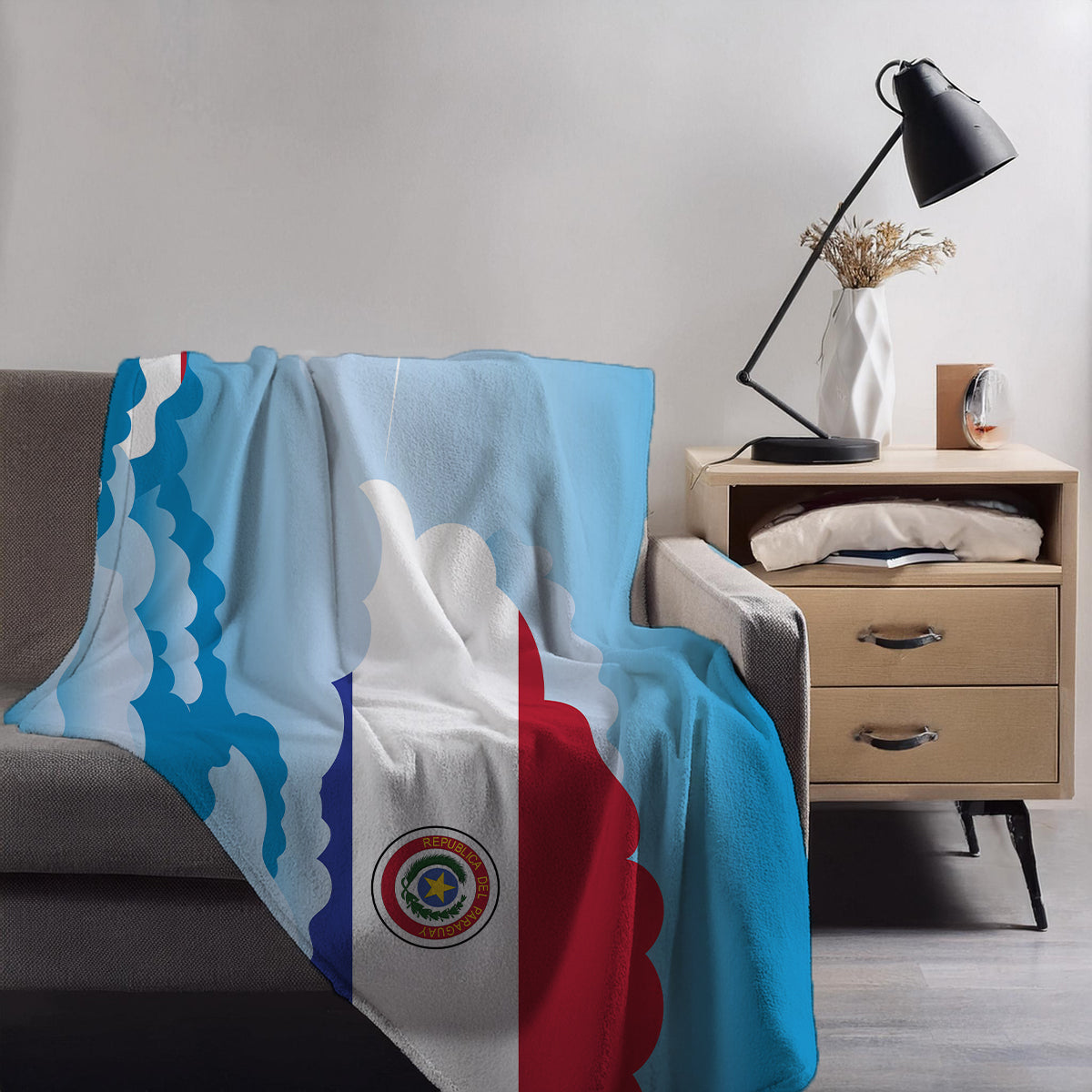 Paraguay Day Clouds Blanket Throw