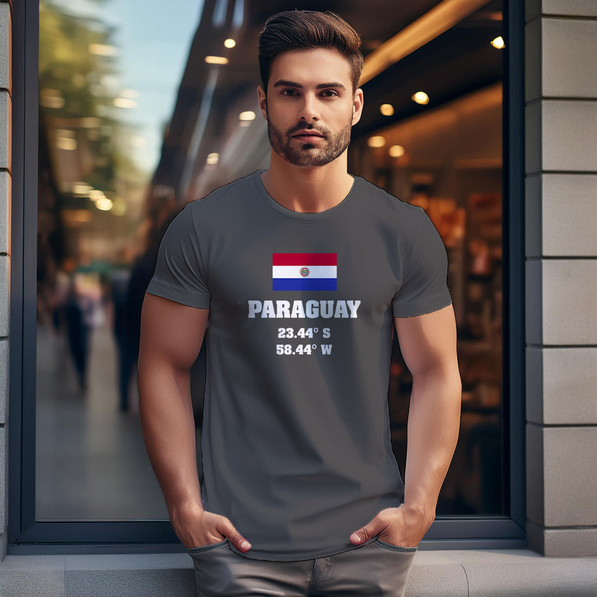 Paraguay Latitude Longitude Men Unisex T-Shirt