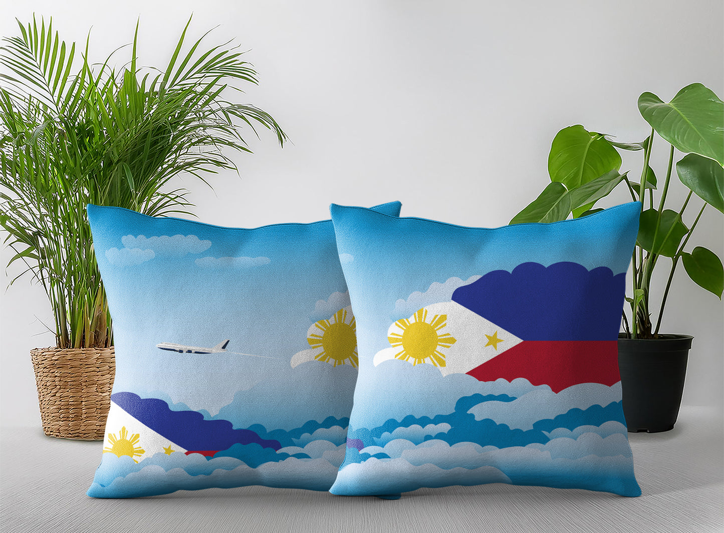 Philippines Day Clouds Pillow Case and Pillow Throw