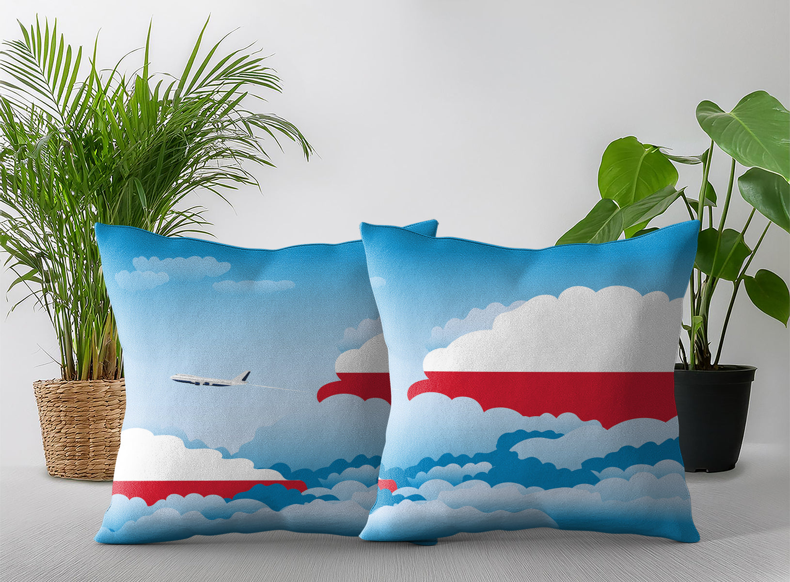 Poland Day Clouds Pillow Case and Pillow Throw