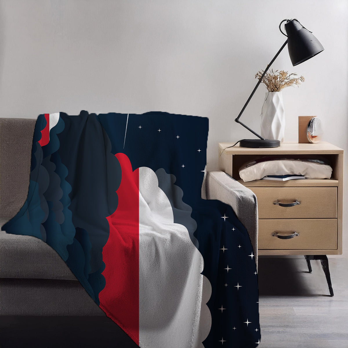 Poland Night Clouds Blanket Throw