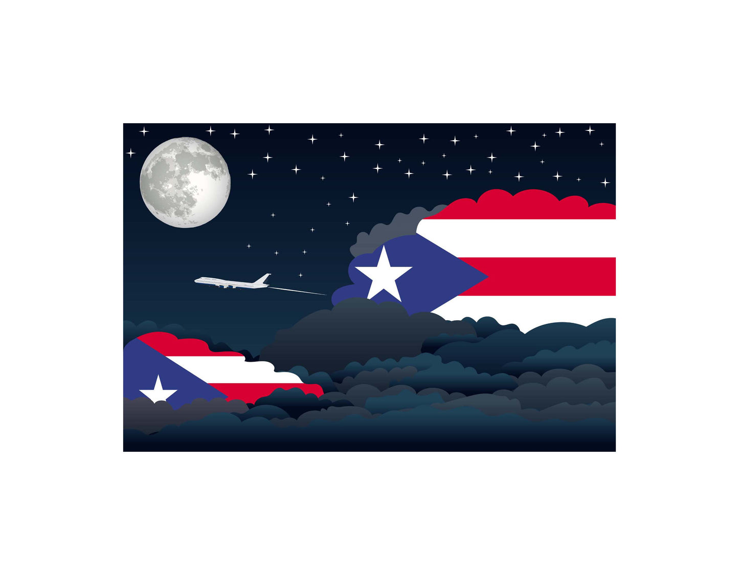 Puerto Rico Night Clouds Blanket Throw