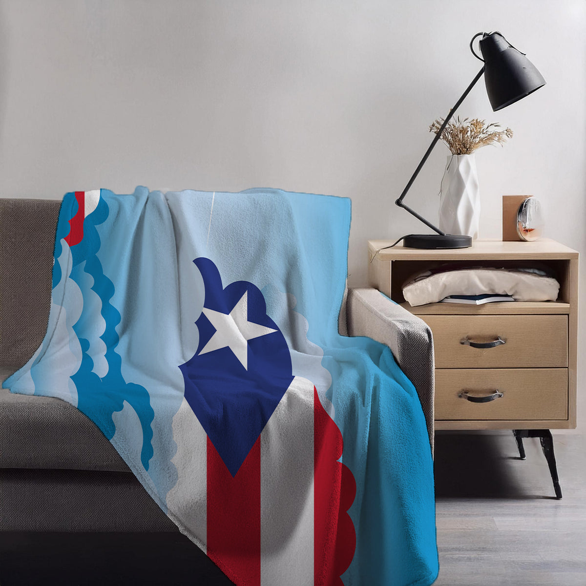 Puerto Rico Day Clouds Blanket Throw