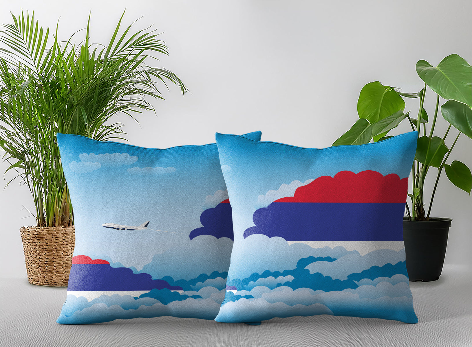 Republika Srpska Day Clouds Pillow Case and Pillow Throw