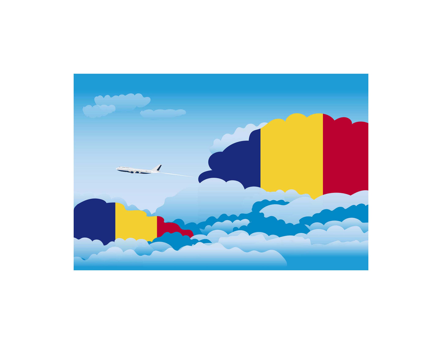 Romania Day Clouds Blanket Throw