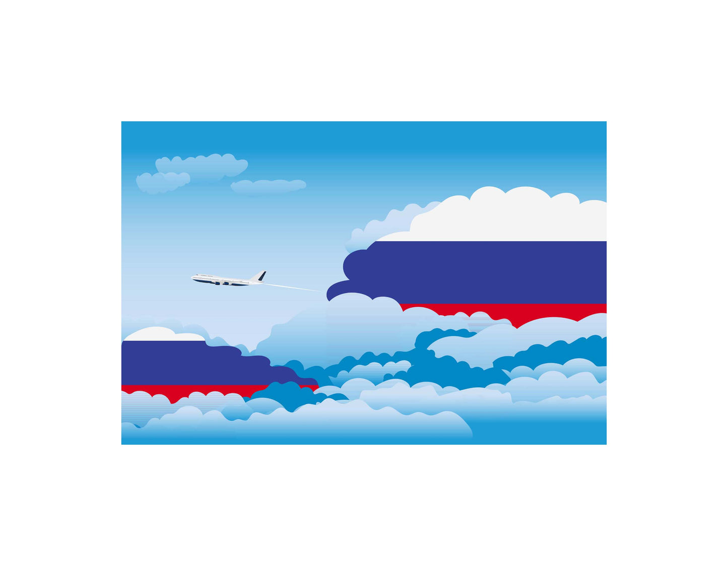 Russia Day Clouds Blanket Throw