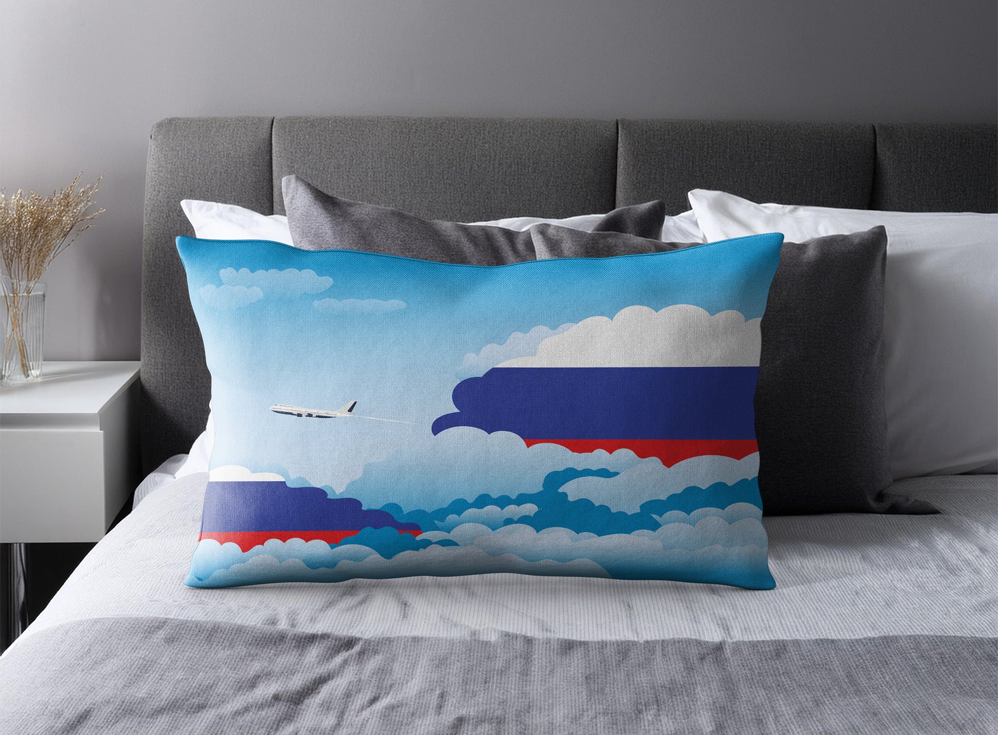 Russia Day Clouds Pillow Case and Pillow Throw