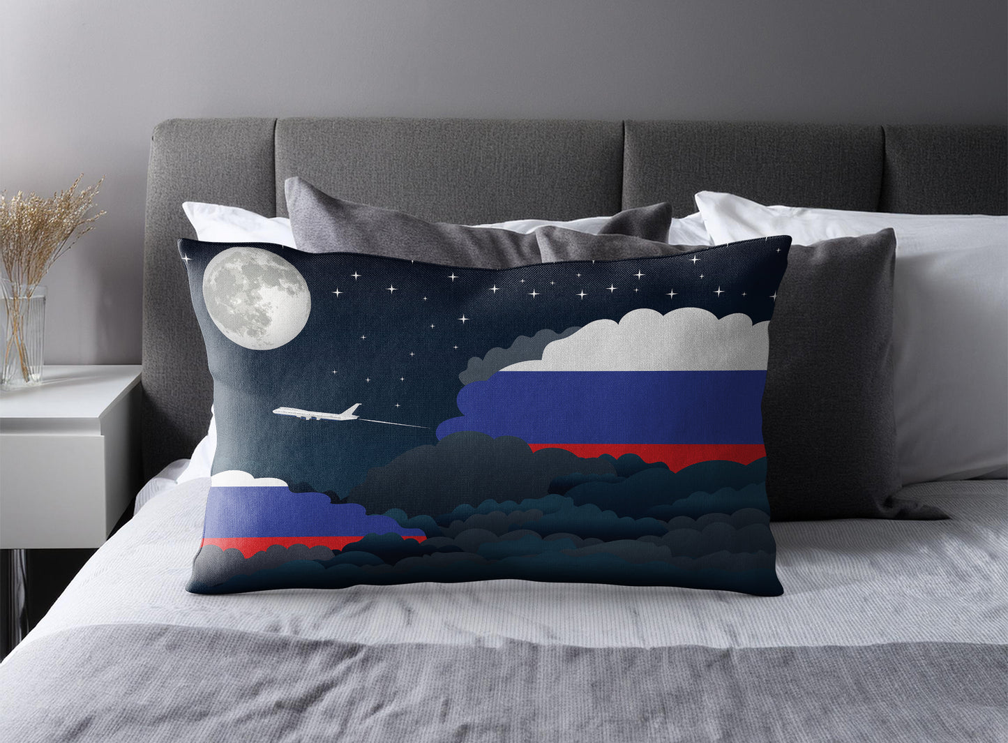Russia Night Clouds Pillow Case and Pillow Throw