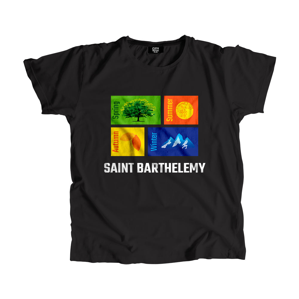 SAINT BARTHELEMY Seasons Men Unisex T-Shirt (Black)