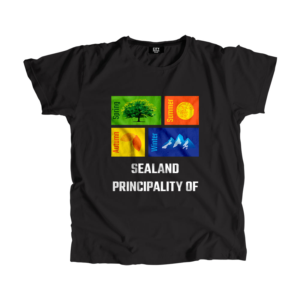 SEALAND PRINCIPALITY OF Seasons Men Unisex T-Shirt (Black)
