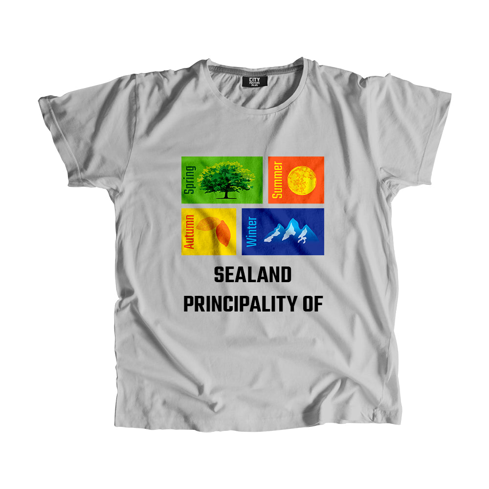 SEALAND PRINCIPALITY OF Seasons Men Unisex T-Shirt (Melange Grey)