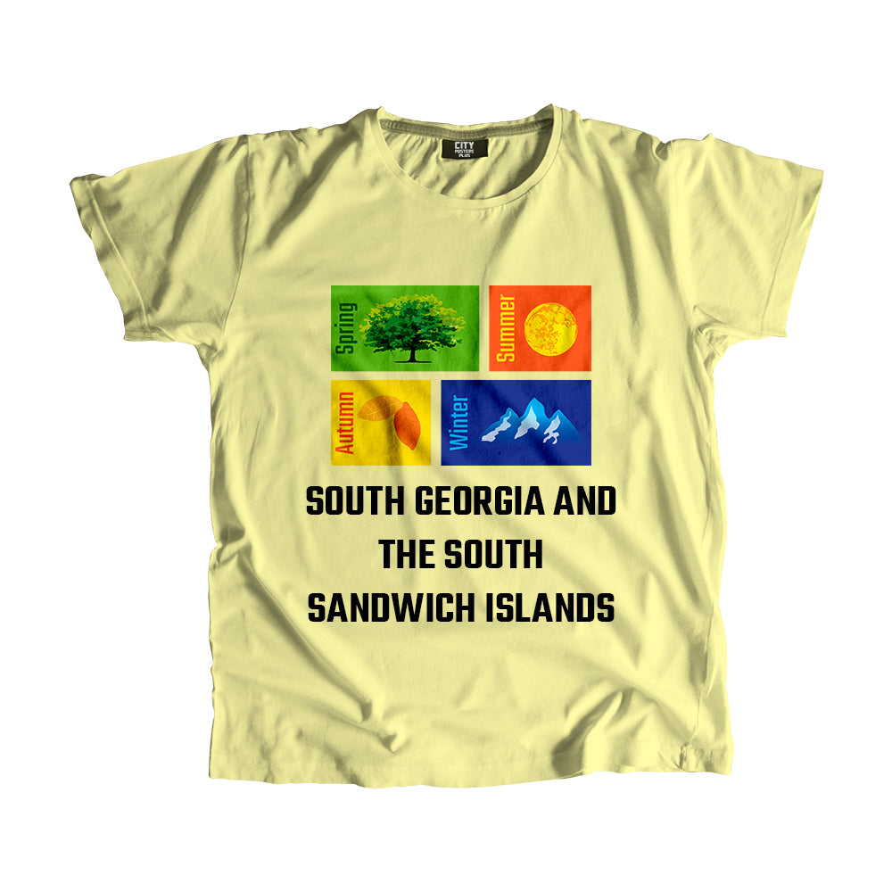 SOUTH GEORGIA AND THE SOUTH SANDWICH ISLANDS Seasons Men Unisex T-Shirt (Butter Yellow)