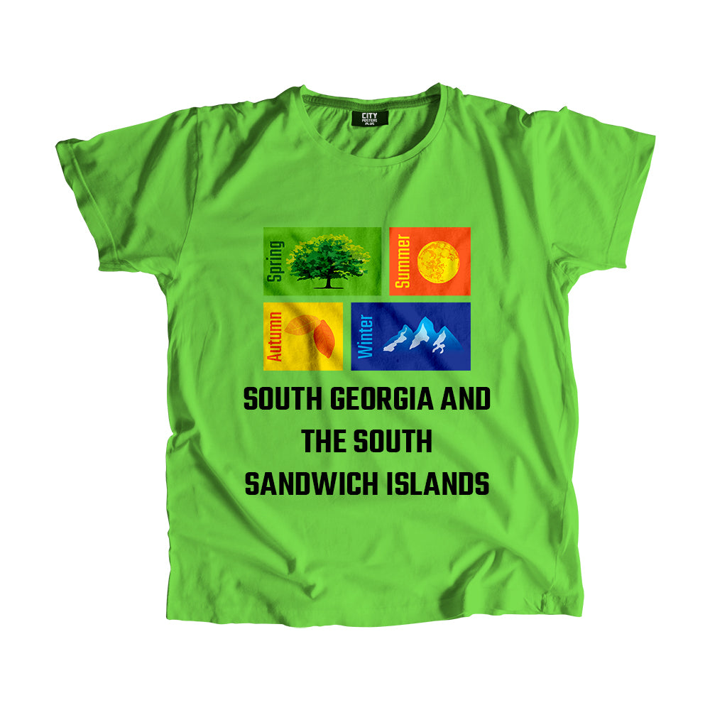 SOUTH GEORGIA AND THE SOUTH SANDWICH ISLANDS Seasons Men Unisex T-Shirt (Liril Green)