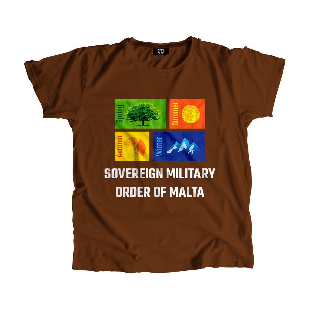 SOVEREIGN MILITARY ORDER OF MALTA Seasons Men Unisex T-Shirt (Brown)