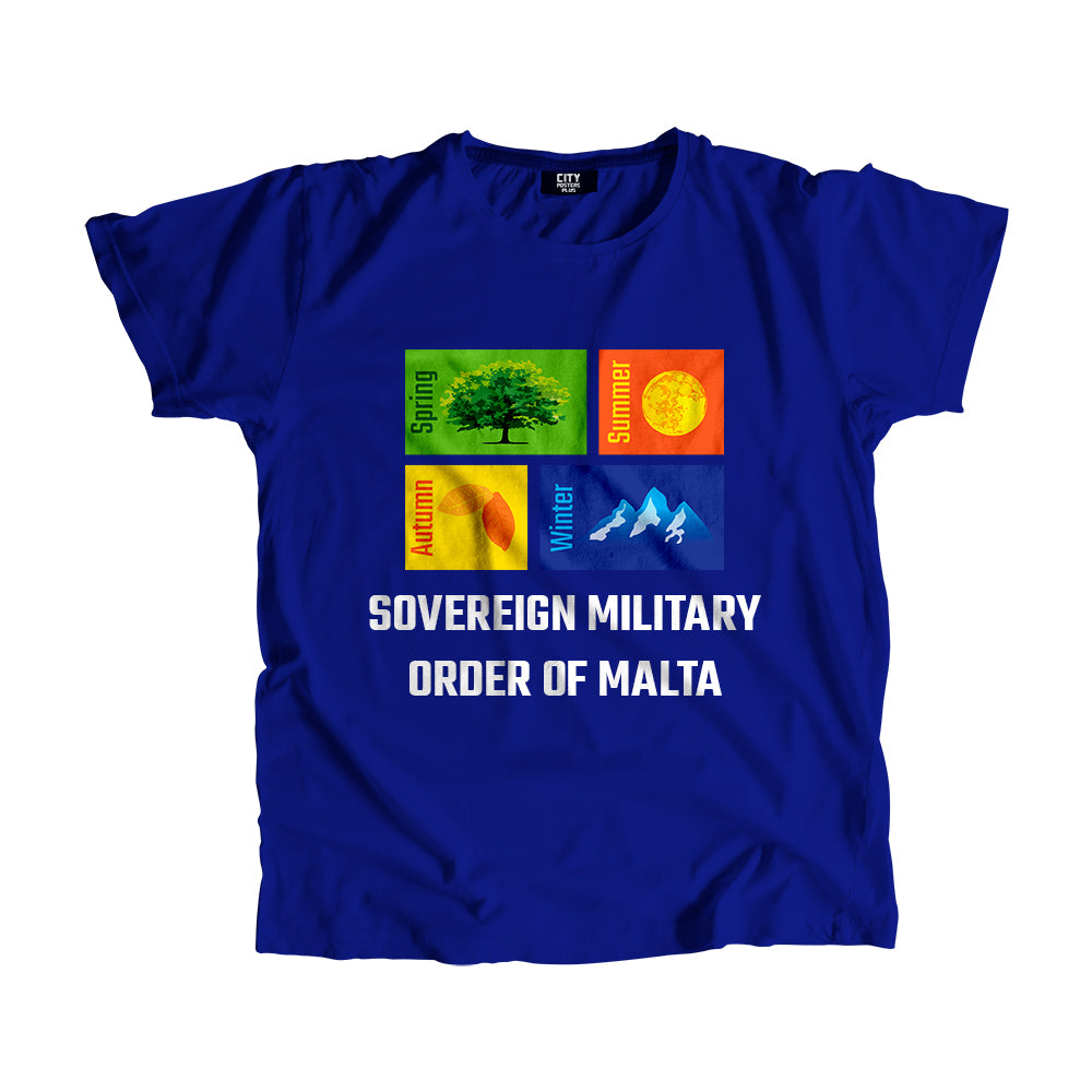 SOVEREIGN MILITARY ORDER OF MALTA Seasons Men Unisex T-Shirt (Royal Blue)