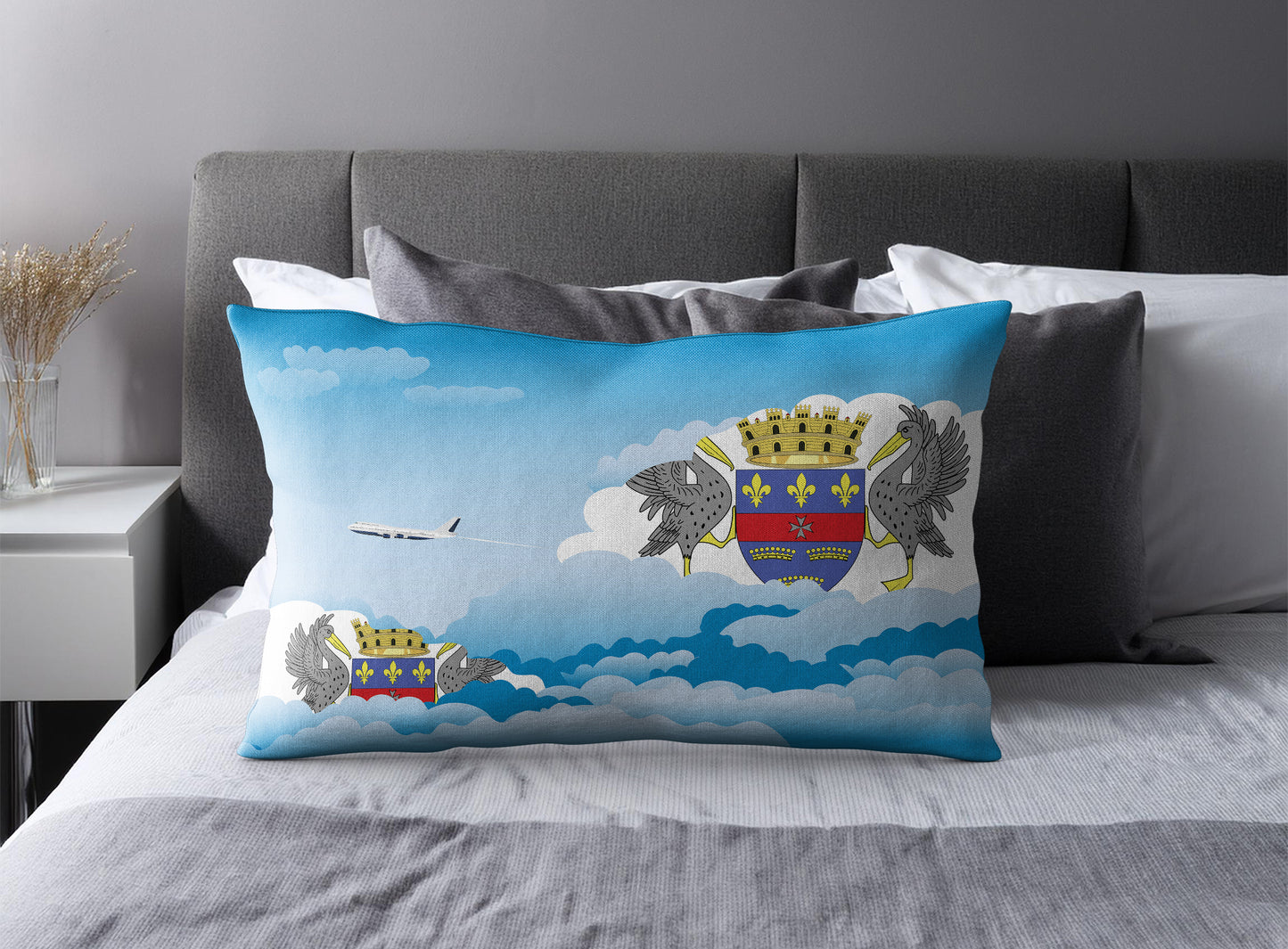 Saint Barthelemy Day Clouds Pillow Case and Pillow Throw