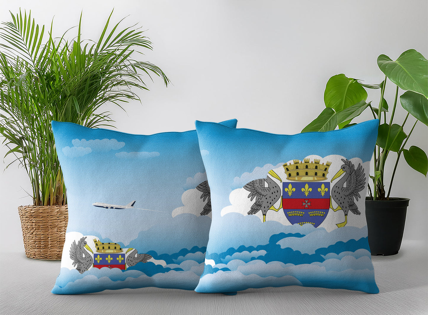 Saint Barthelemy Day Clouds Pillow Case and Pillow Throw