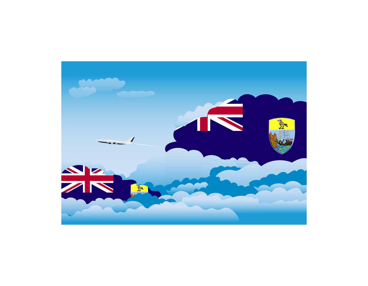 Saint Helena Day Clouds Blanket Throw