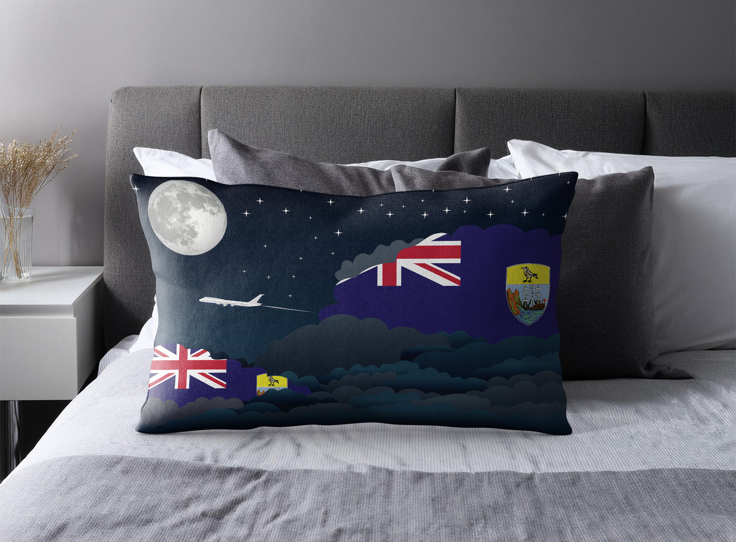 Saint Helena Night Clouds Pillow Case and Pillow Throw