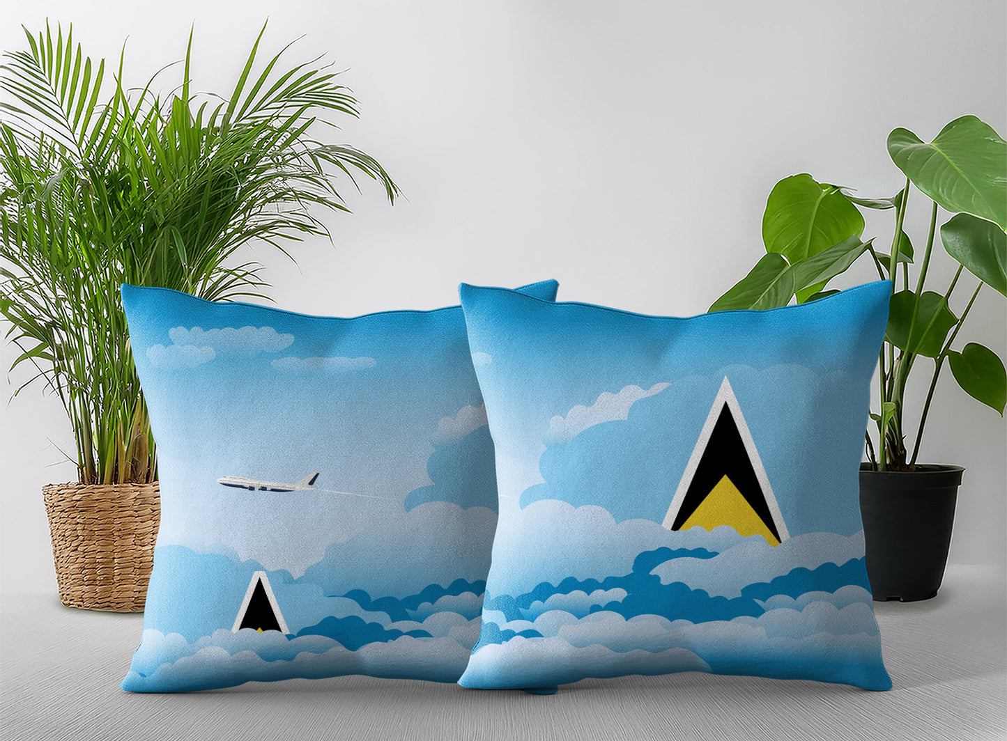 Saint Lucia Day Clouds Pillow Case and Pillow Throw