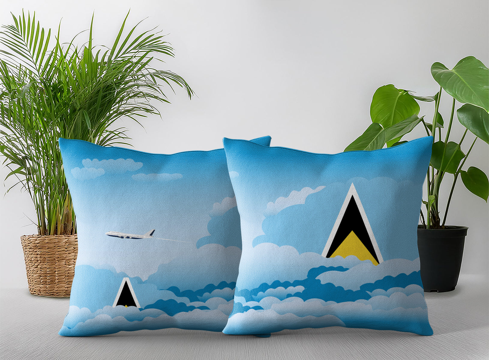 Saint Lucia Day Clouds Pillow Case and Pillow Throw