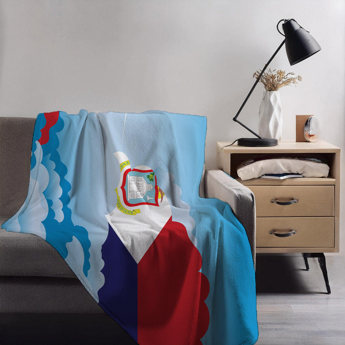 Saint Martin Day Clouds Blanket Throw