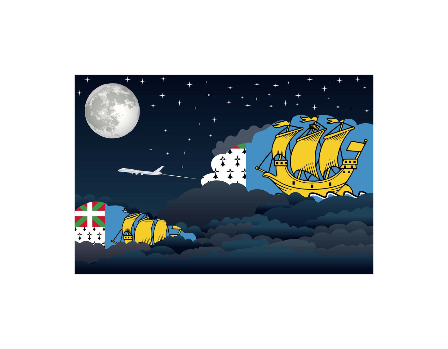 Saint Pierre Case and Miquelon Night Clouds Blanket Throw