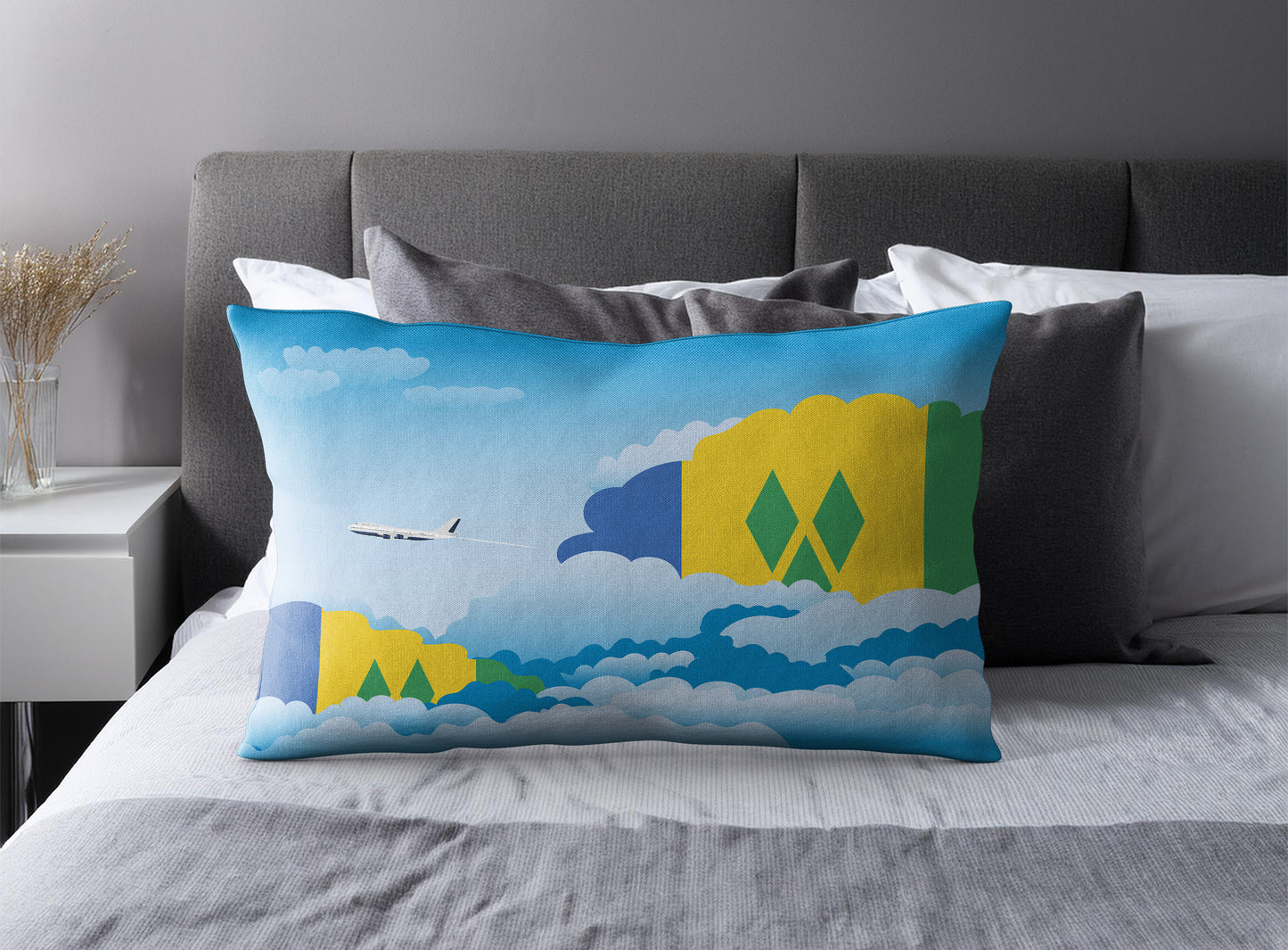 Saint Vincent Case and the Grenadines Day Clouds Pillow Case and Pillow Throw