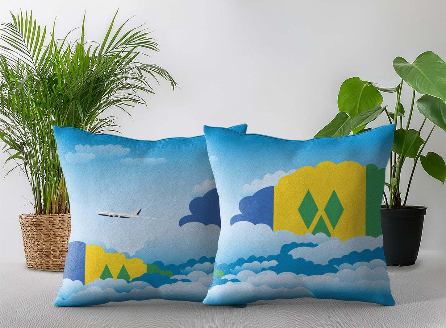 Saint Vincent Case and the Grenadines Day Clouds Pillow Case and Pillow Throw