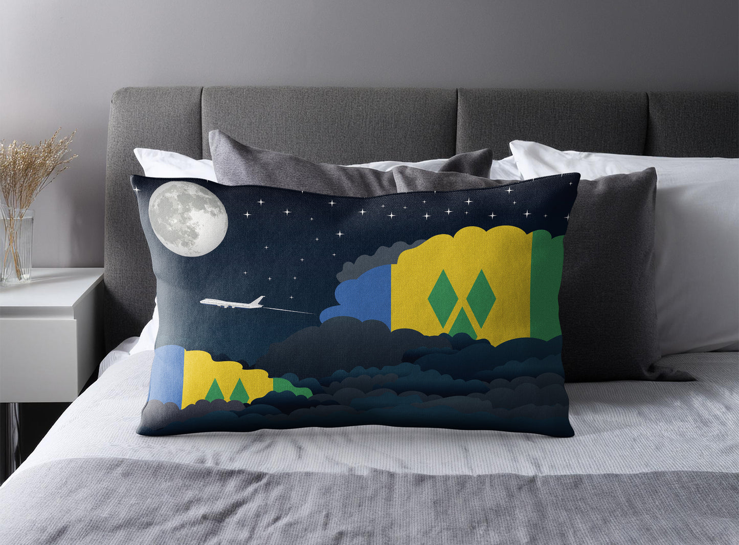 Saint Vincent Case and the Grenadines Night Clouds Pillow Case and Pillow Throw