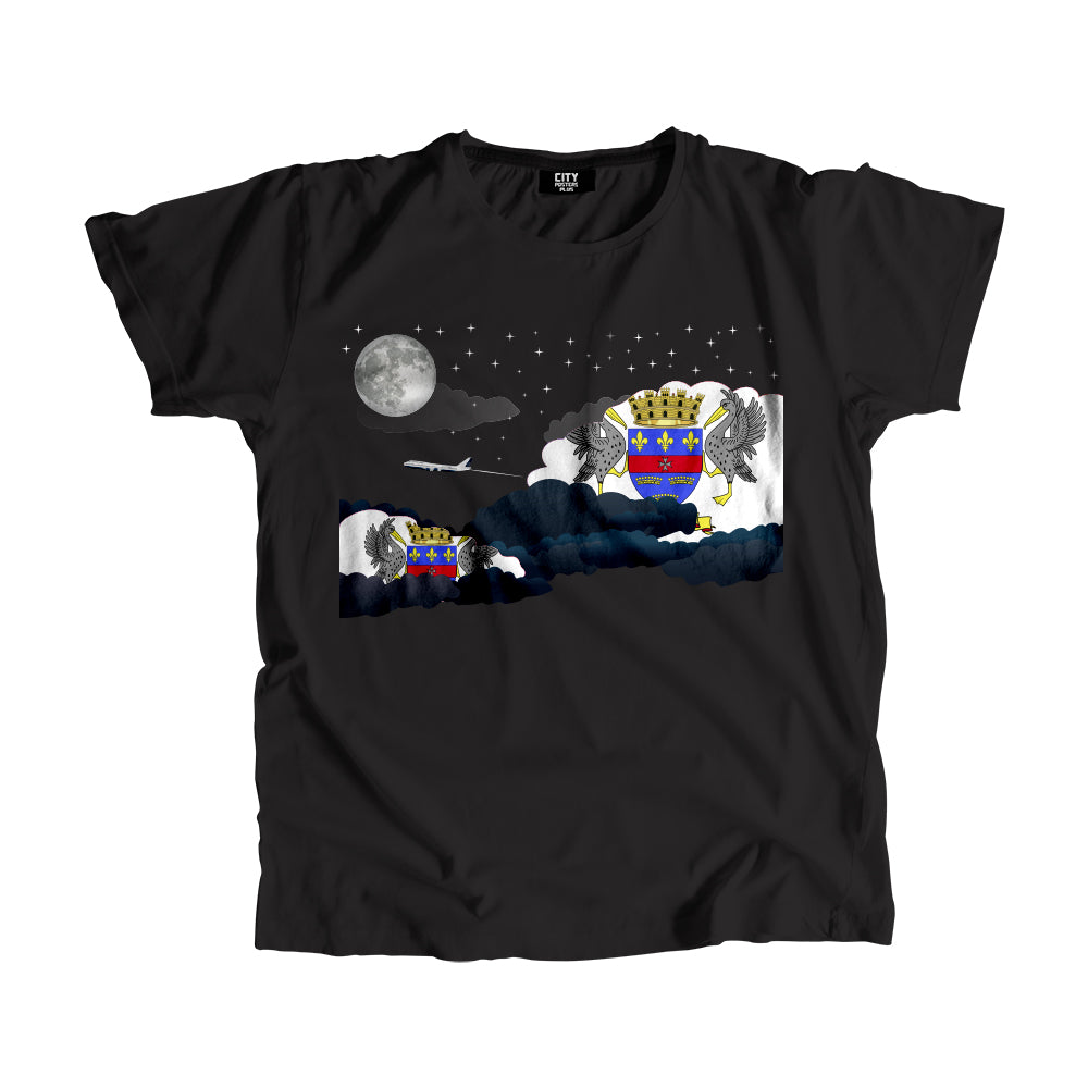 Saint Barthelemy Night Clouds Men Unisex T-Shirt