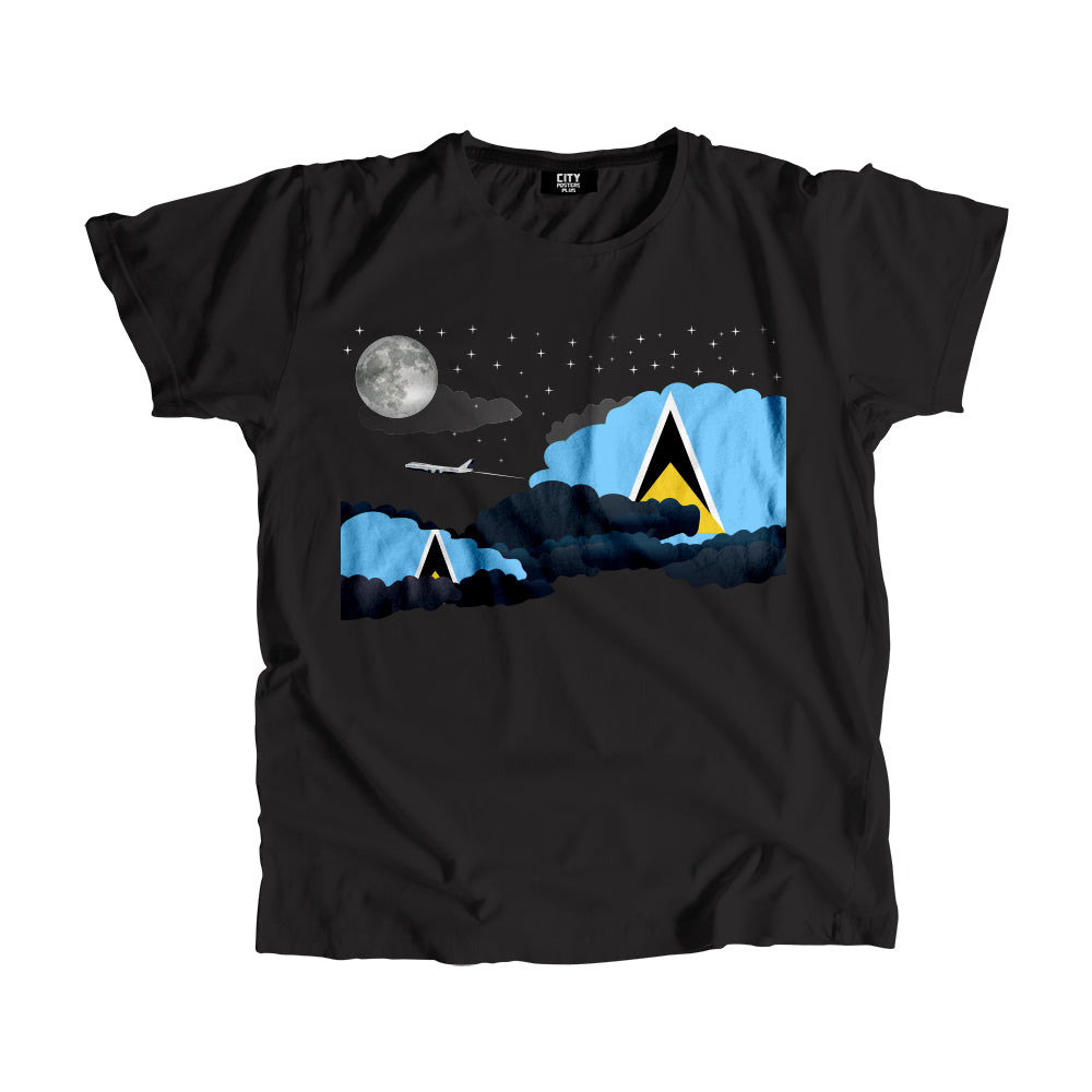 Saint Lucia Night Clouds Men Unisex T-Shirt