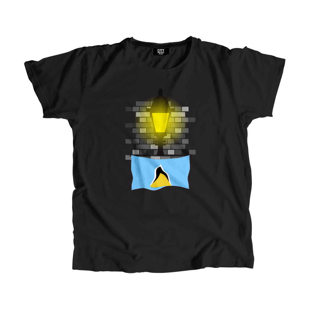 Saint Lucia Street Lamp Bricks Men Unisex T-Shirt