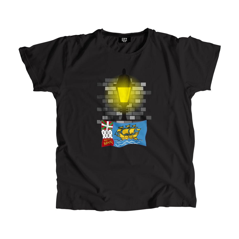 Saint Pierre and Miquelon Street Lamp Bricks Men Unisex T-Shirt