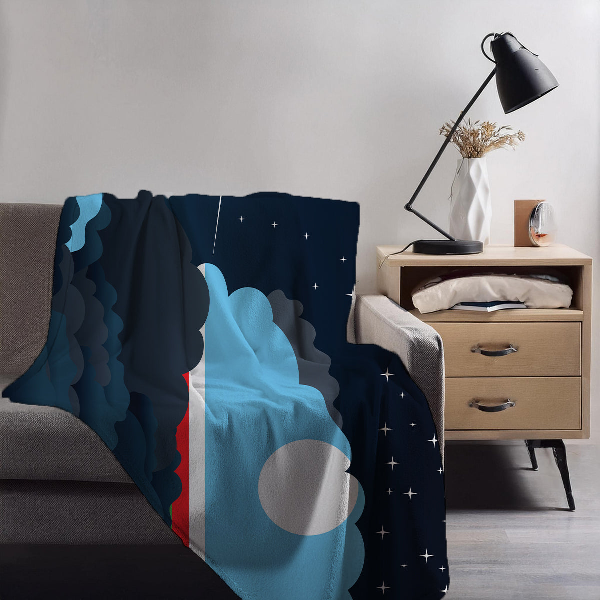 Sakha Republic Night Clouds Blanket Throw
