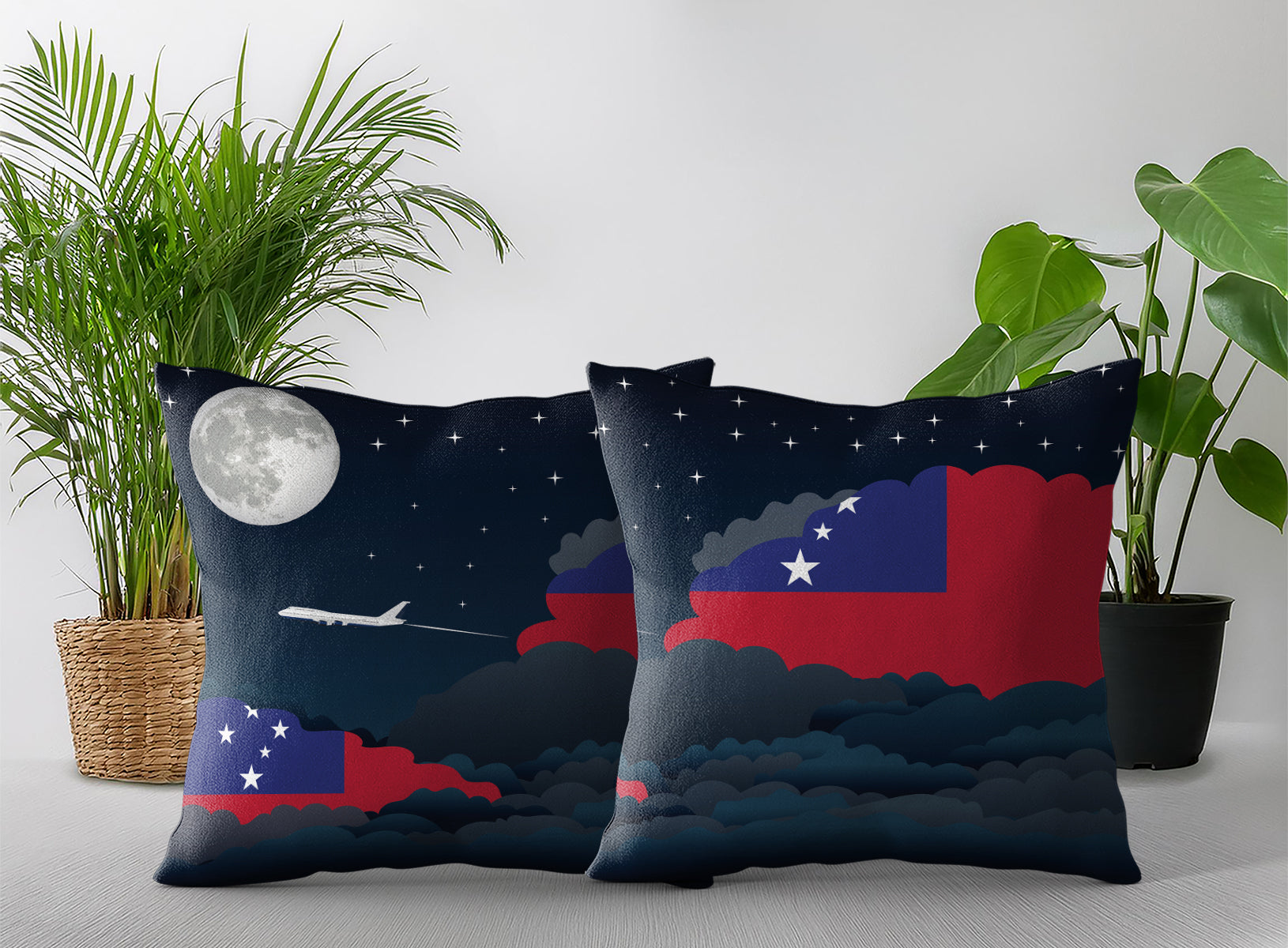 Samoa Night Clouds Pillow Case and Pillow Throw