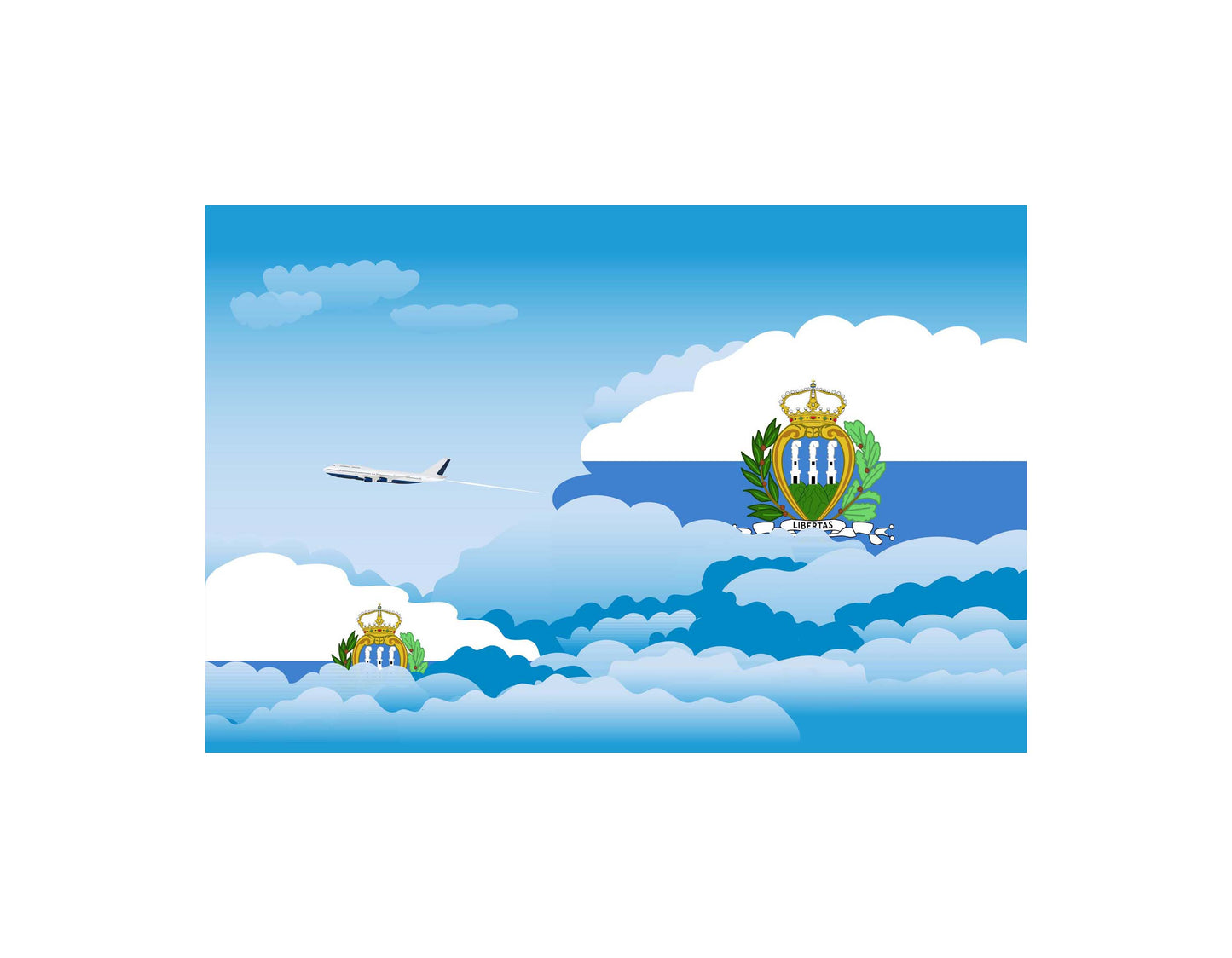 San Marino Day Clouds Blanket Throw