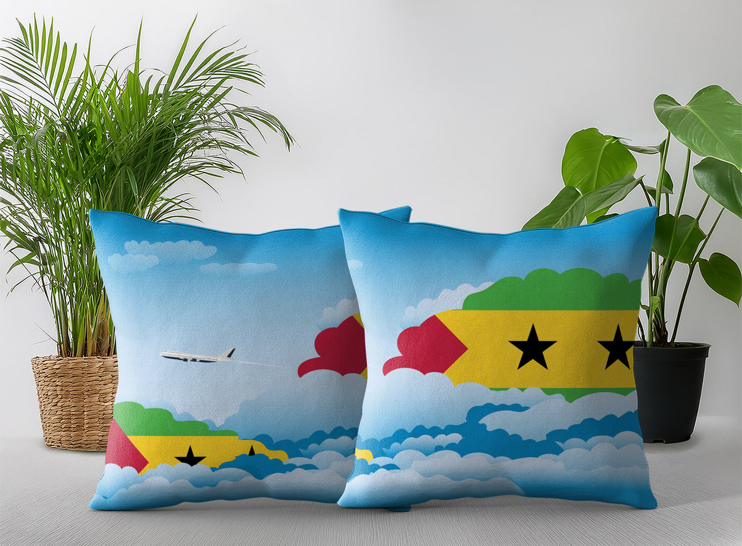Sao Tome Case and Principe Day Clouds Pillow Case and Pillow Throw