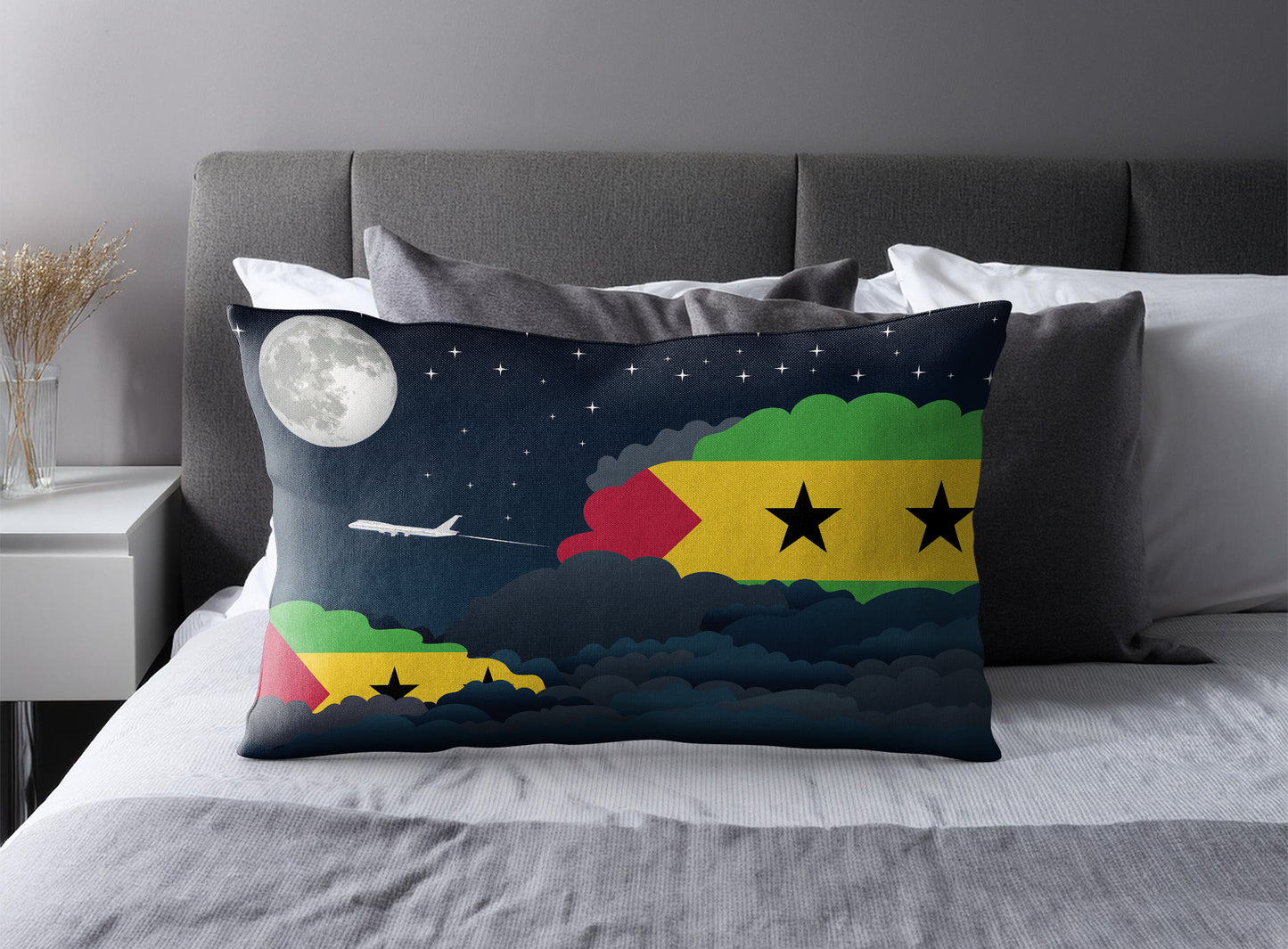 Sao Tome Case and Principe Night Clouds Pillow Case and Pillow Throw